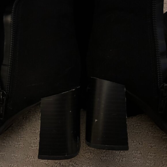 A New Day Faux-Suede Block-Heel Side Zip Knee-High Black Boots Women's Size 6.5 - Picture 5 of 9